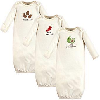 Baby Unisex Organic Cotton Gowns, Guacamole, Preemie/Newborn