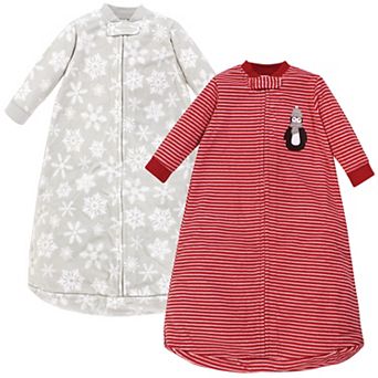 Infant Long-Sleeve Fleece Sleeping Bag, Red Penguin, 0-9 Months