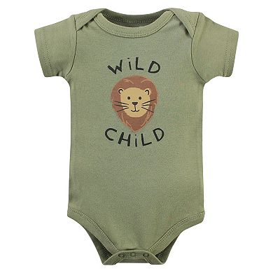 Hudson Baby Infant Boy Cotton Bodysuits, Safari Life 3-Pack