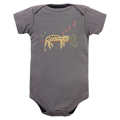 Hudson Baby Infant Boy Cotton Bodysuits, Safari Life 3-Pack