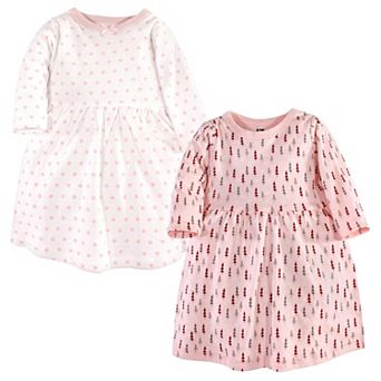 Infant and Toddler Girl Cotton Long-Sleeve Dresses 2 pk Winter Forest Long-Sleeve
