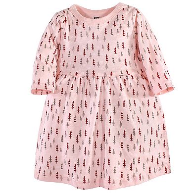 Infant and Toddler Girl Cotton Long-Sleeve Dresses 2pk, Winter Forest Long-Sleeve