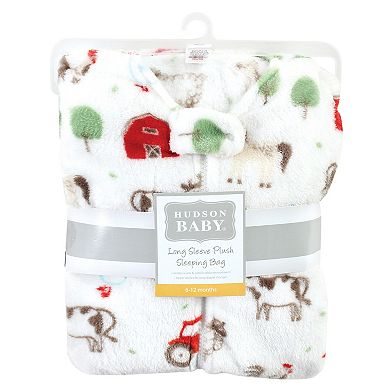 Hudson Baby Infant Boy Plush Sleeping Bag, Sack, Blanket, Boy Farm Animals Long Sleeve