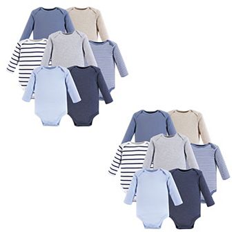 Hudson Baby Unisex Baby Cotton Long-Sleeve Bodysuits, Boy Basic 14 pc