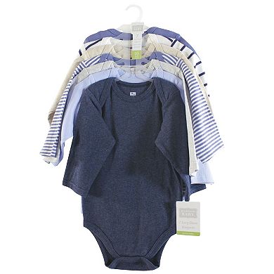 Hudson Baby Unisex Baby Cotton Long-Sleeve Bodysuits, Boy Basic 14-Piece