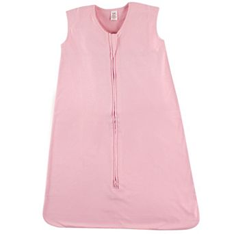 Touched by Nature Baby Girl Organic Cotton Sleeveless Wearable Solid Color Sleeping Bag, Sack, Blanket, Solid Lt. Pink