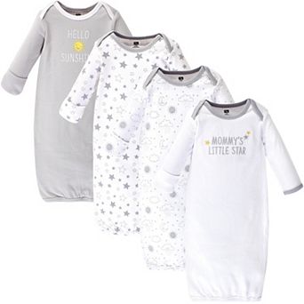 Infant Cotton Long-Sleeve Gowns 4 pk Star And Moon