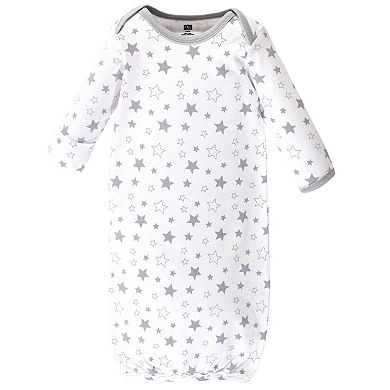 Infant Cotton Long-Sleeve Gowns 4pk, Star And Moon