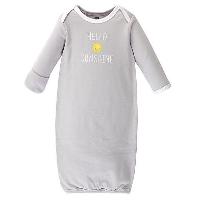 Infant Cotton Long-Sleeve Gowns 4pk, Star And Moon