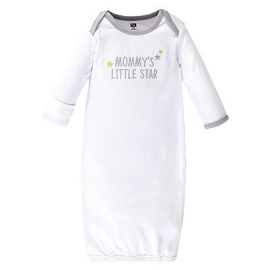 Infant Cotton Long-Sleeve Gowns 4pk, Star And Moon
