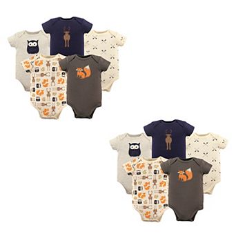Hudson Baby Infant Boy Cotton Bodysuits, Forest 10 pc