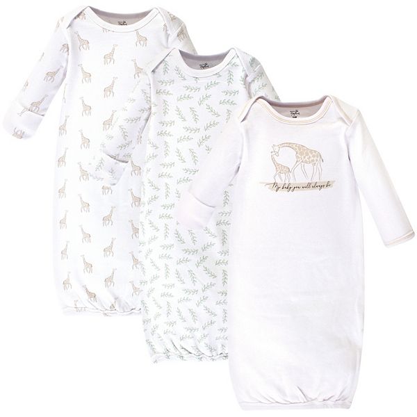 Touched by Nature Baby Organic Cotton LongSleeve Gowns 3pk, Little