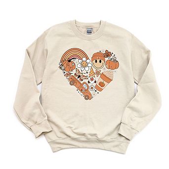 Fall Collage Heart Sweatshirt