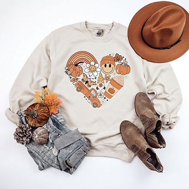 Fall Collage Heart Sweatshirt