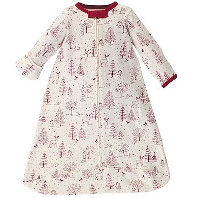 Touched by Nature Baby Organic Cotton Long-Sleeve Wearable Sleeping Bag, Sack, Blanket, Winter Woodland