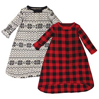 Baby Organic Cotton Long-Sleeve Wearable Sleeping Bag, Sack, Blanket, Buffalo Plaid, 3-9 Months
