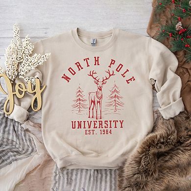 North Pole University Deer Sweatshirt