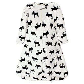 Hudson Baby Plush Long-Sleeve Sleeping Bag, Sack, Blanket, Moose, 0-6 Months