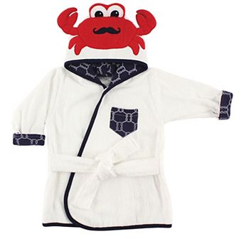 Infant Boy Cotton Animal Face Bathrobe, Mr. Crab, 0-9 Months