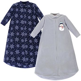 Infant Long-Sleeve Fleece Sleeping Bag, Navy Snowman, 0-9 Months