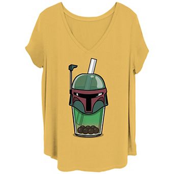 Juniors' Plus Size Star Wars Boba Tea Fett V Neck Tee