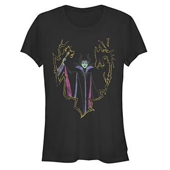 Disney Villains Sleeping Beauty Maleficent Casting Magic Juniors' Fitted Graphic Tee