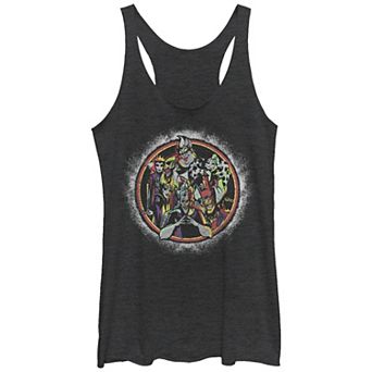Disney Villains Glowing Badge Juniors' Tri-Blend Racerback Tank Top