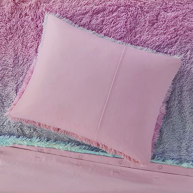 Mi Zone Talia Ombre Shaggy Faux Fur Duvet Cover Set