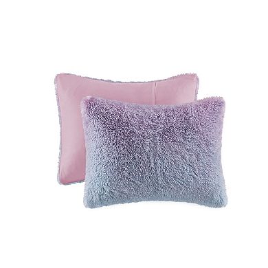 Mi Zone Talia Ombre Shaggy Faux Fur Duvet Cover Set