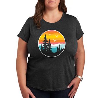 Plus Round Sunset Mountain Graphic Tee