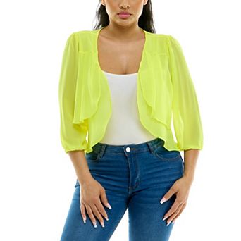 Women's Nina Leonard Chiffon Pleated Bolero
