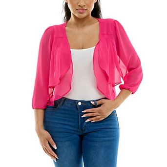 Women's Nina Leonard Chiffon Pleated Bolero