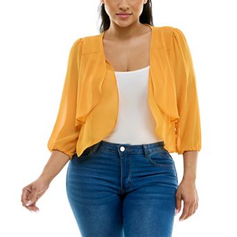 Women's Nina Leonard Chiffon Pleated Bolero