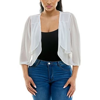 Women's Nina Leonard Chiffon Pleated Bolero