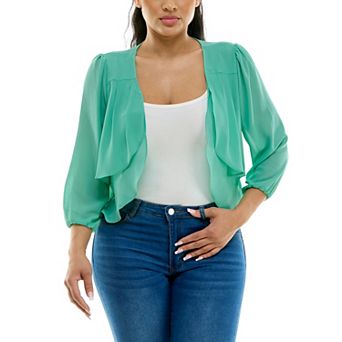 Women's Nina Leonard Chiffon Pleated Bolero