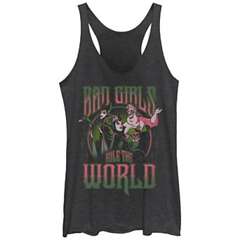 Disney Villains Bad Girls Rule The World Juniors' Tri-Blend Racerback Tank Top