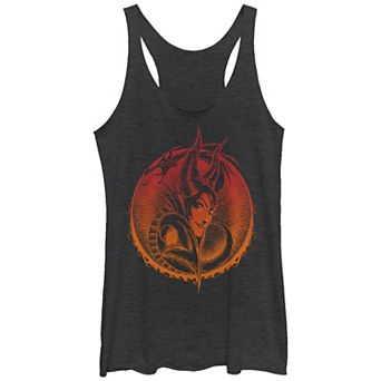 Disney Villains Sleeping Beauty Maleficent Evil Gaze Portrait Juniors' Tri-Blend Racerback Tank Top