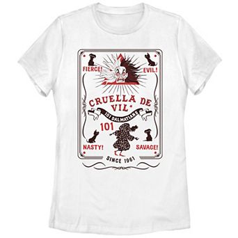 Disney Villains 101 Dalmatians Cruella De Vil Poster Juniors' Graphic Tee