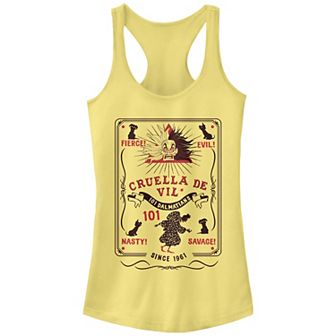 Disney Villains 101 Dalmatians Cruella De Vil Poster Juniors' Racerback Tank Top