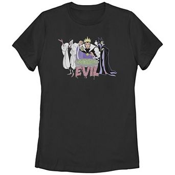Disney Villains Evil Portraits Juniors' Graphic Tee