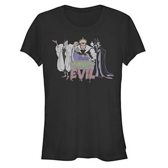Disney Villains Evil Portraits Juniors' Fitted Graphic Tee