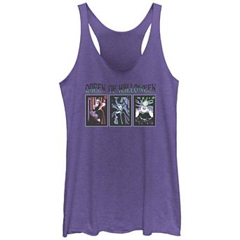 Disney Villains Queen Of Halloween Self Portraits Juniors' Tri-Blend Racerback Tank Top