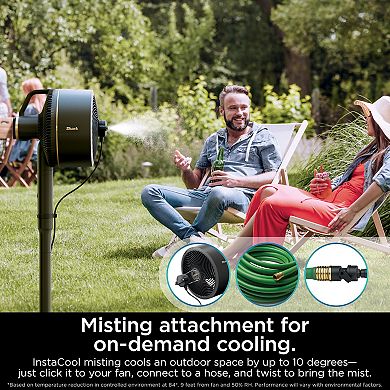 Shark FlexBreeze Outdoor & Indoor Fan with InstaCool Misting attachment. Portable, Quiet, Powerful (FA222)