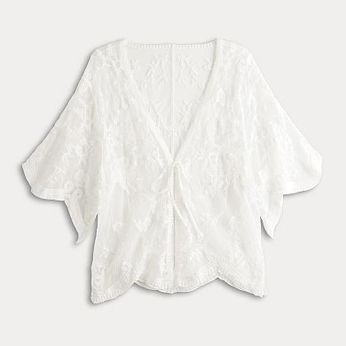 Women's LC Lauren Conrad Lace Tie-Front Cape