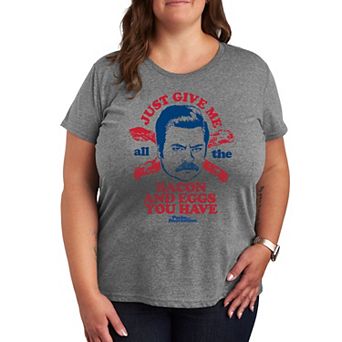 Plus Parks and Recreation Ron Bacon Eggs Graphic Tee