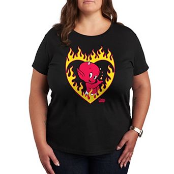 Plus Hot Stuff Flame Heart Graphic Tee