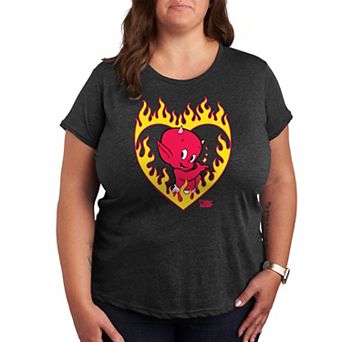Plus Hot Stuff Flame Heart Graphic Tee