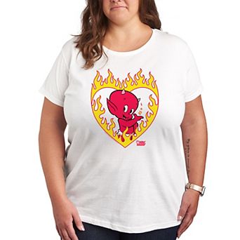 Plus Hot Stuff Flame Heart Graphic Tee