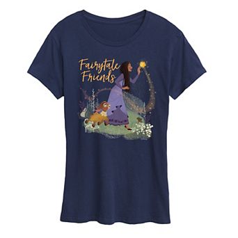 Disney's Wish Asha, Valentino, and Star Women's Fairytale Friends Graphic Tee