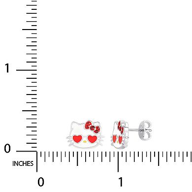 Hello Kitty Enamel Heart Sunglasses & Pink Crystal Earrings